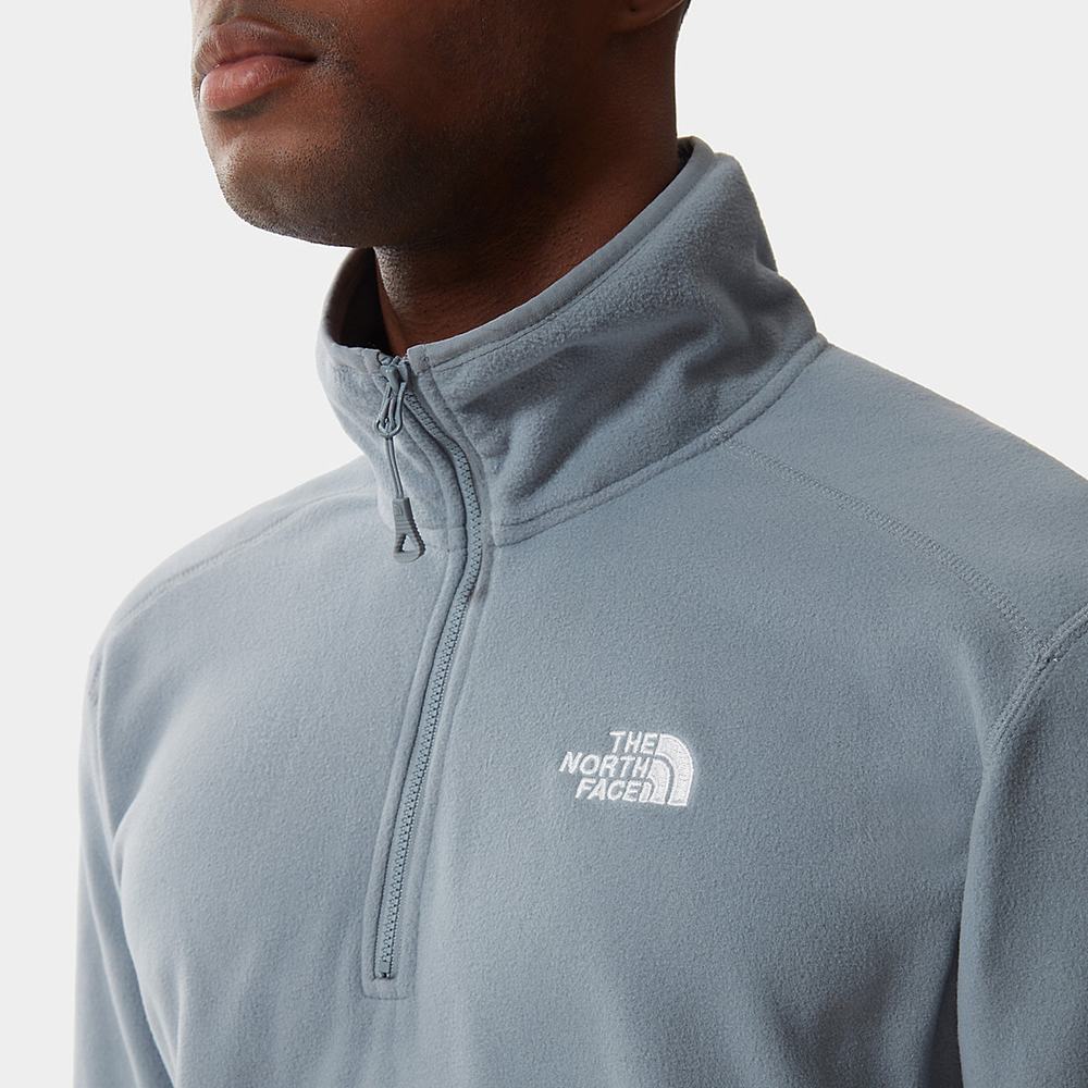 Mikiny The North Face 100 Glacier Quarter-Zip Fleece Panske Siva | MPB-098714