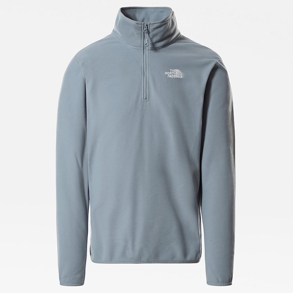 Mikiny The North Face 100 Glacier Quarter-Zip Fleece Panske Siva | MPB-098714