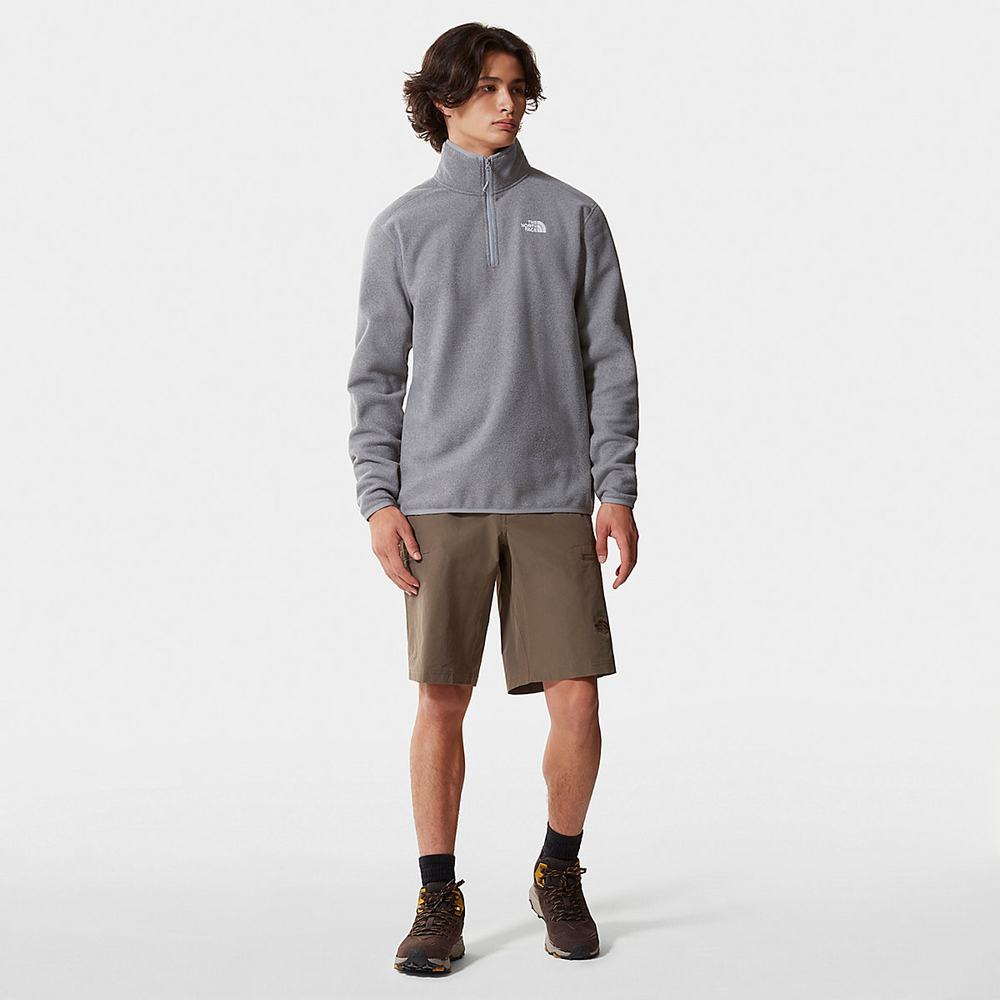 Mikiny The North Face 100 Glacier Quarter-Zip Fleece Panske Siva | PDU-295863