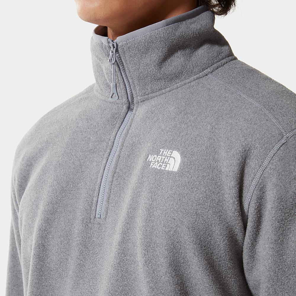 Mikiny The North Face 100 Glacier Quarter-Zip Fleece Panske Siva | PDU-295863