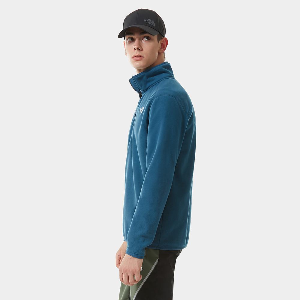 Mikiny The North Face 100 Glacier Quarter-Zip Fleece Panske Modre | SBD-932158