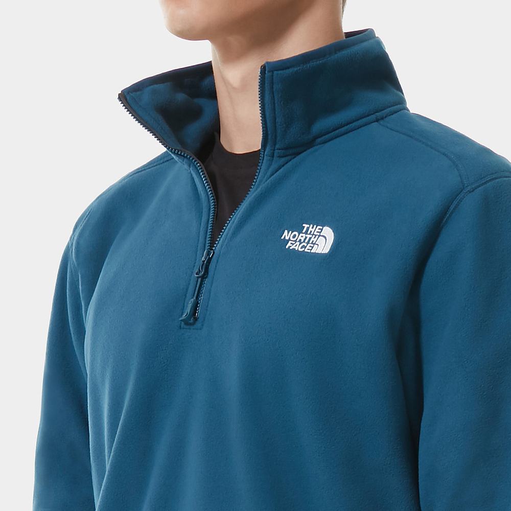 Mikiny The North Face 100 Glacier Quarter-Zip Fleece Panske Modre | SBD-932158