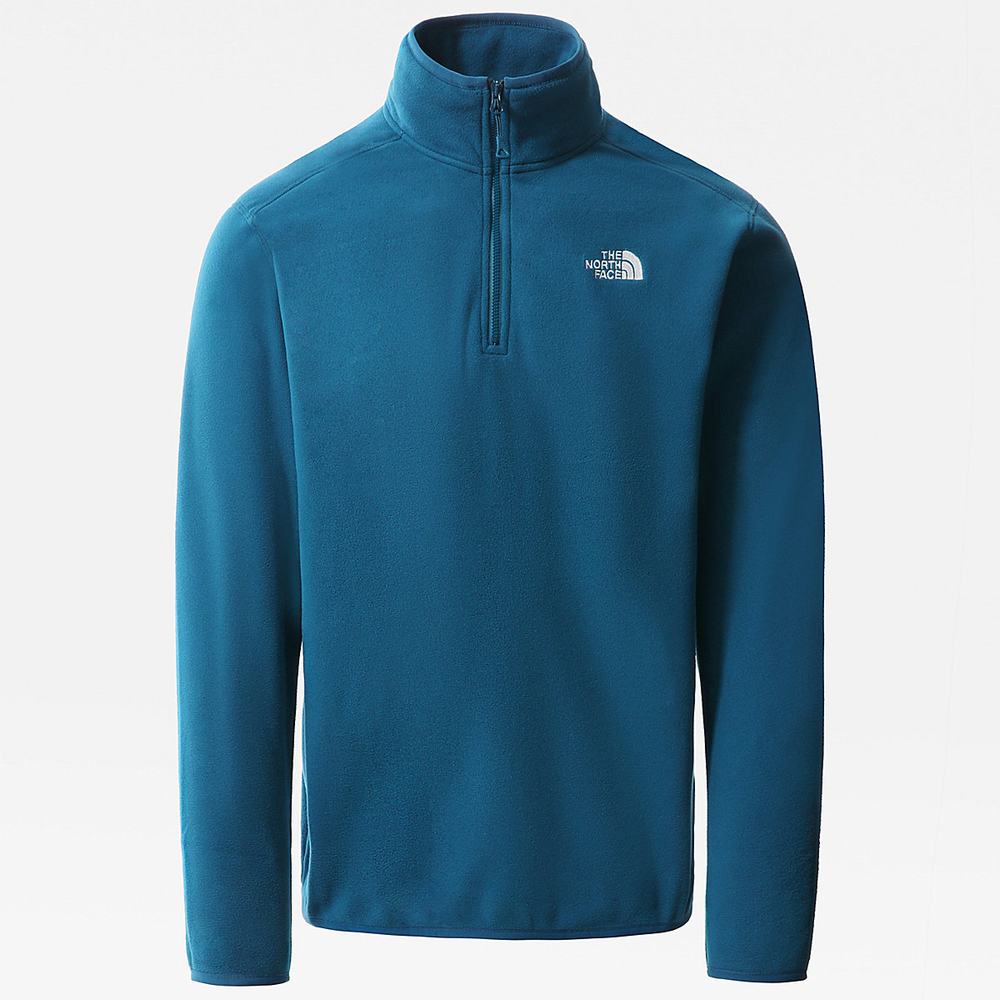 Mikiny The North Face 100 Glacier Quarter-Zip Fleece Panske Modre | SBD-932158