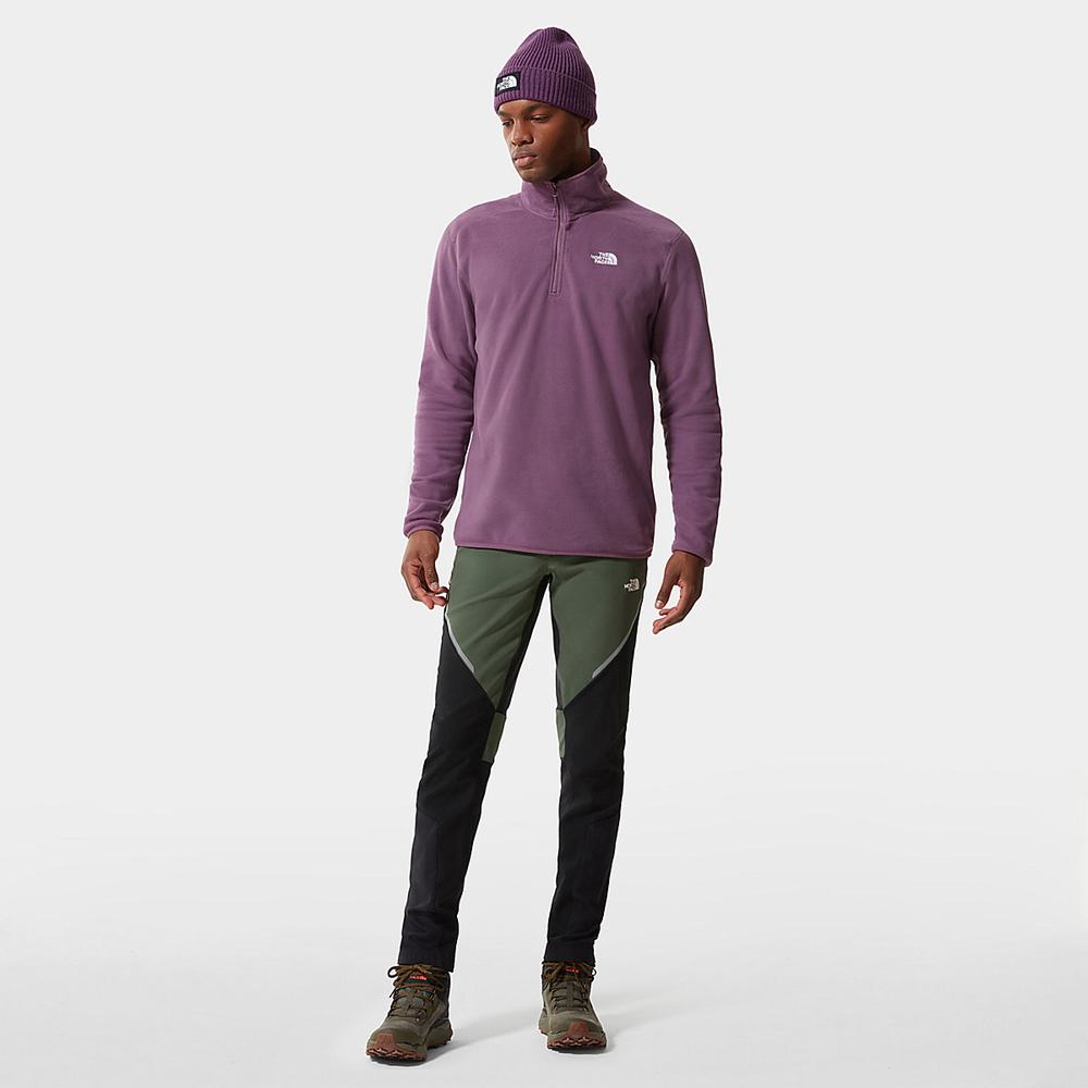 Mikiny The North Face 100 Glacier Quarter-Zip Fleece Panske Nachový | UOV-384725