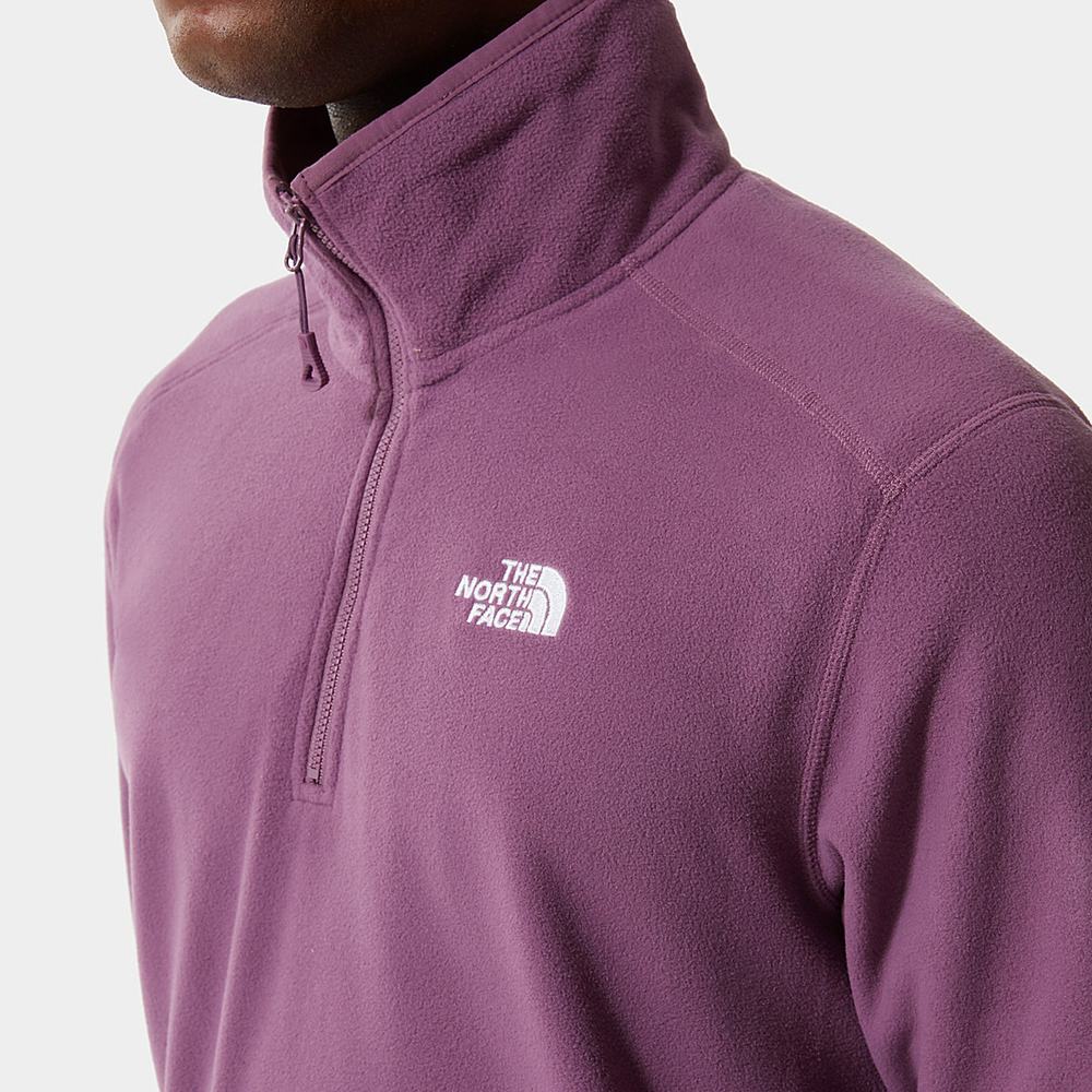 Mikiny The North Face 100 Glacier Quarter-Zip Fleece Panske Nachový | UOV-384725