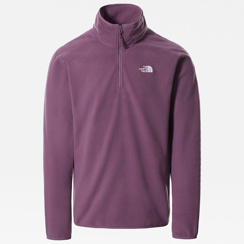 Mikiny The North Face 100 Glacier Quarter-Zip Fleece Panske Nachový | UOV-384725