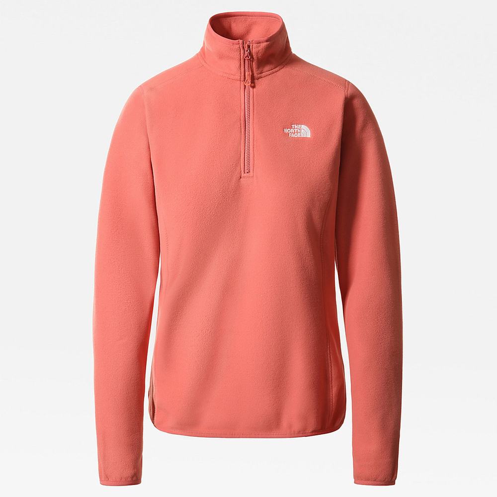 Mikiny The North Face 100 Glacier Quarter-Zip Fleece Damske Ruzove | WGL-109758