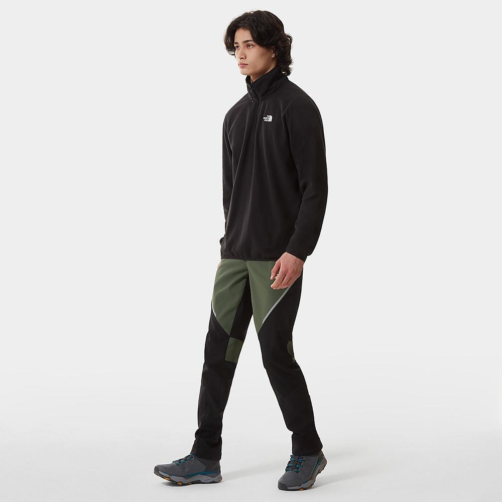 Mikiny The North Face 100 Glacier Quarter-Zip Fleece Panske Čierne | YPA-915048