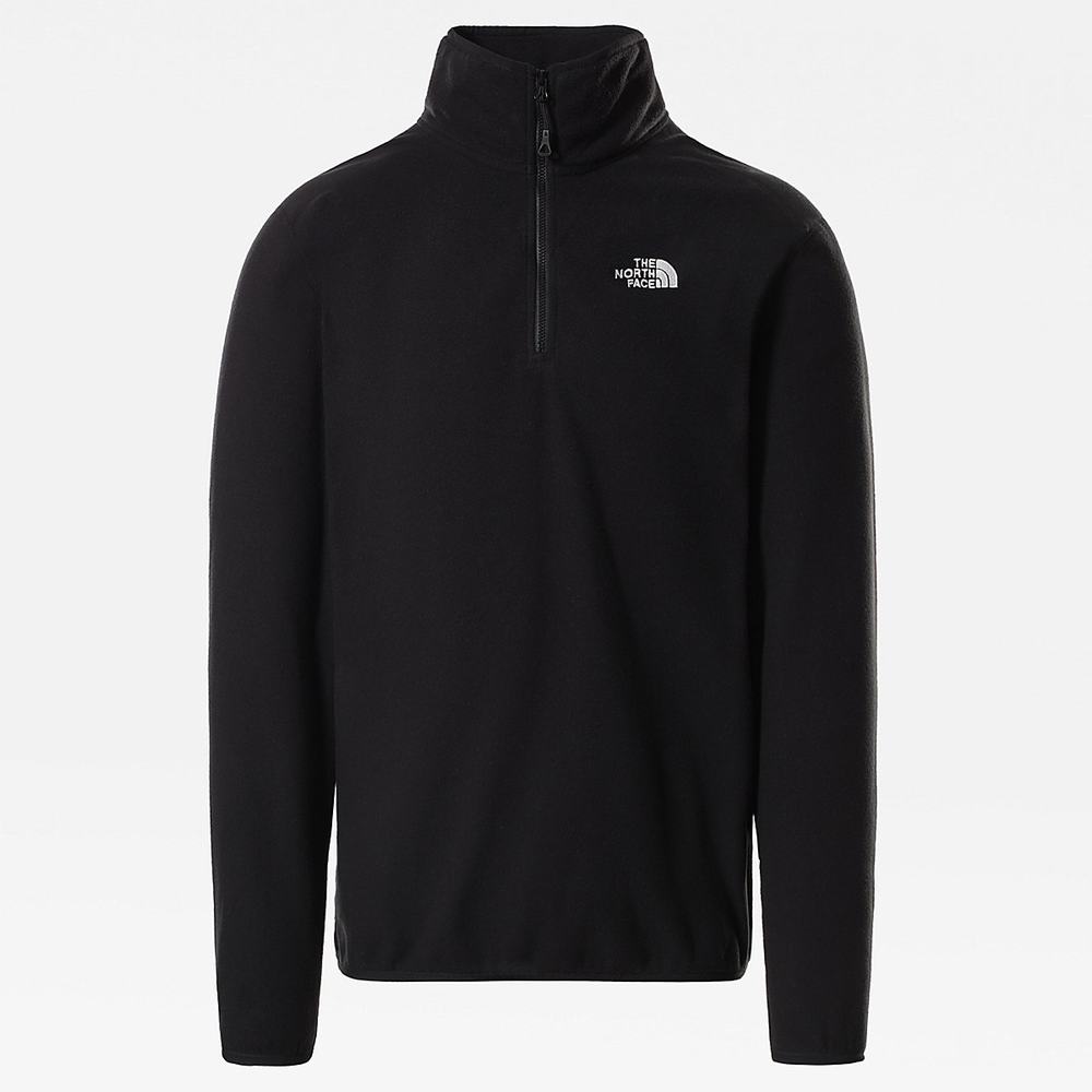 Mikiny The North Face 100 Glacier Quarter-Zip Fleece Panske Čierne | YPA-915048