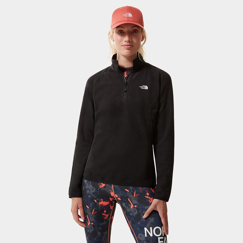 Mikiny The North Face 100 Glacier Quarter-Zip Fleece Damske Čierne | YPO-925360