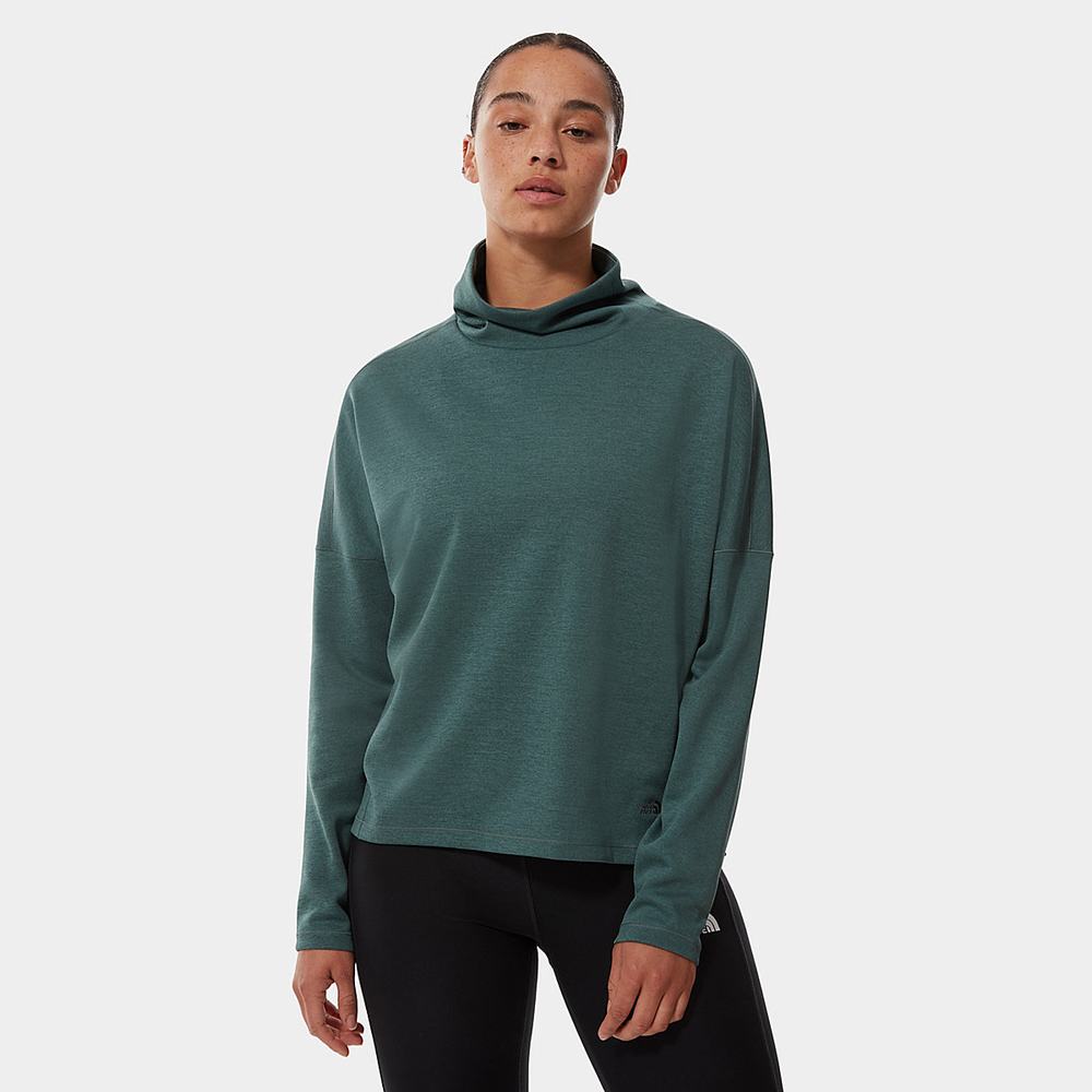 Mikiny The North Face Active Trailove Basin Funnel Neck Top Damske Zelene | FTH-879251