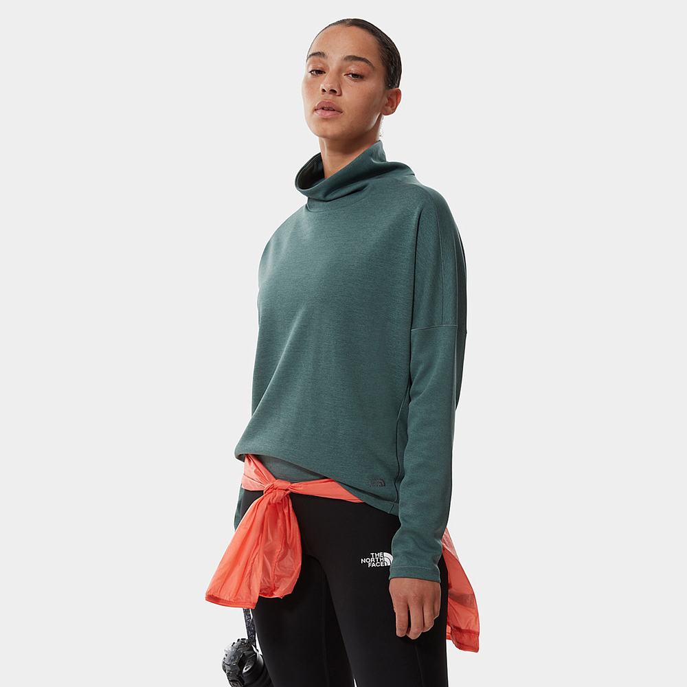 Mikiny The North Face Active Trailove Basin Funnel Neck Top Damske Zelene | FTH-879251