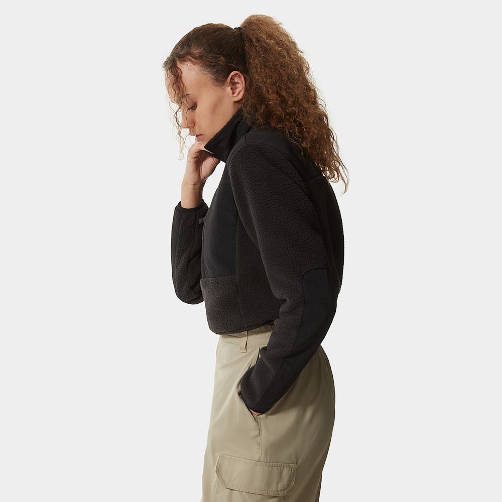 Mikiny The North Face Cropped Denali Fleece Damske Čierne | FWL-702184
