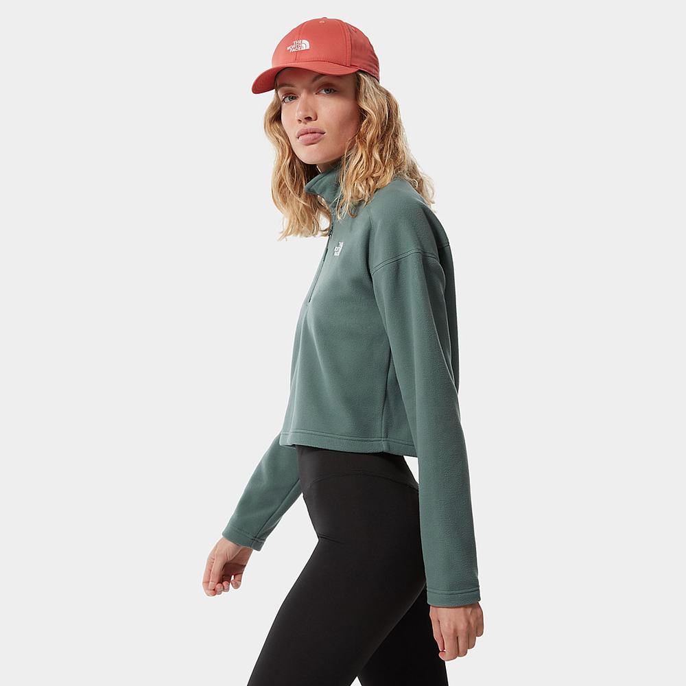 Mikiny The North Face Cropped Glacier Fleece Damske Zelene | IWN-574906