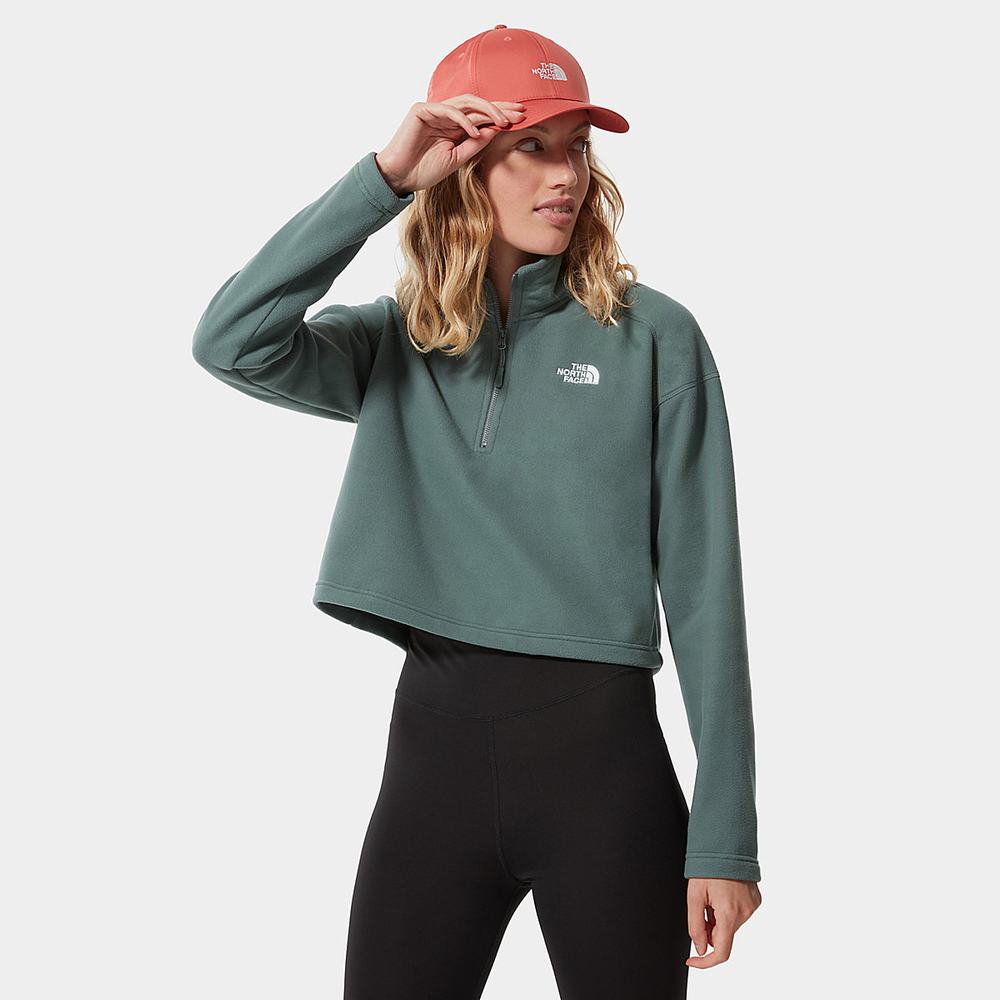 Mikiny The North Face Cropped Glacier Fleece Damske Zelene | IWN-574906