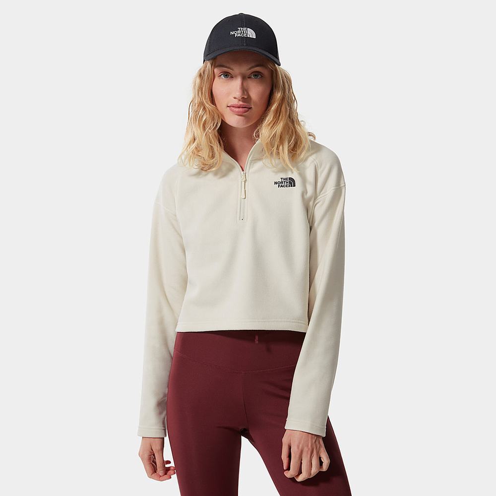 Mikiny The North Face Cropped Glacier Fleece Damske Biele | ZJH-965207
