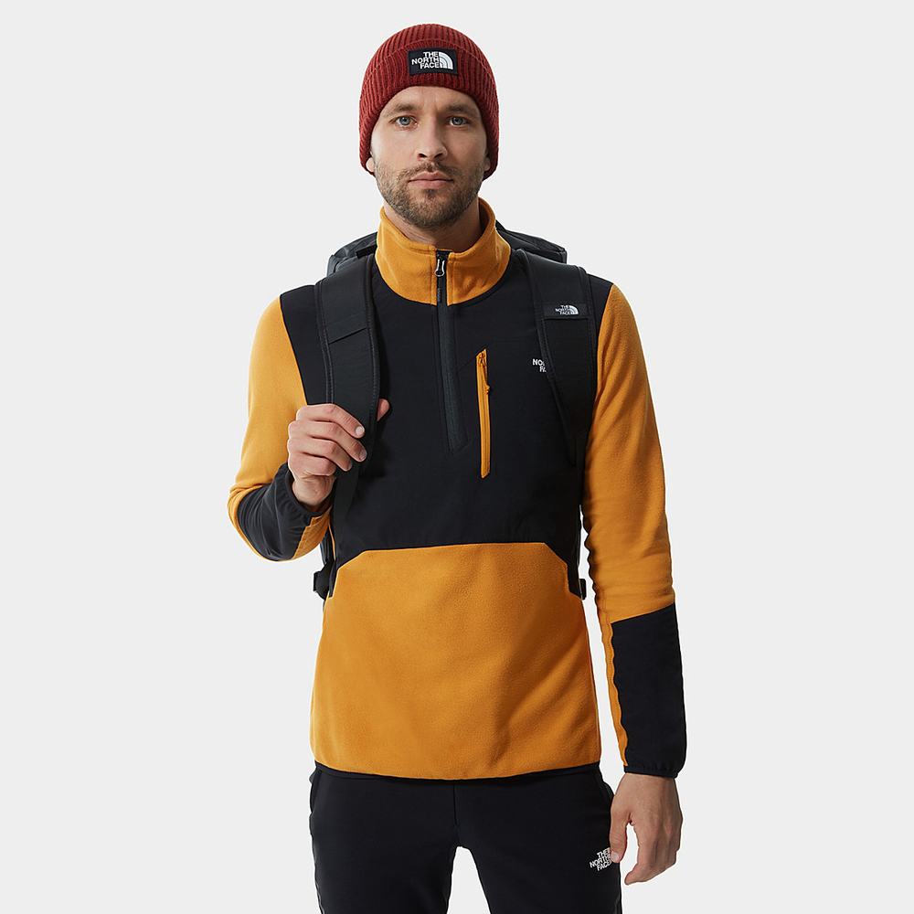 Mikiny The North Face Glacier Pro Quarter-Zip Fleece Panske Žlté Čierne | KJY-135480