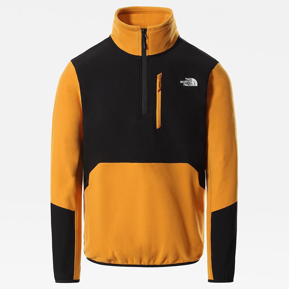 Mikiny The North Face Glacier Pro Quarter-Zip Fleece Panske Žlté Čierne | KJY-135480