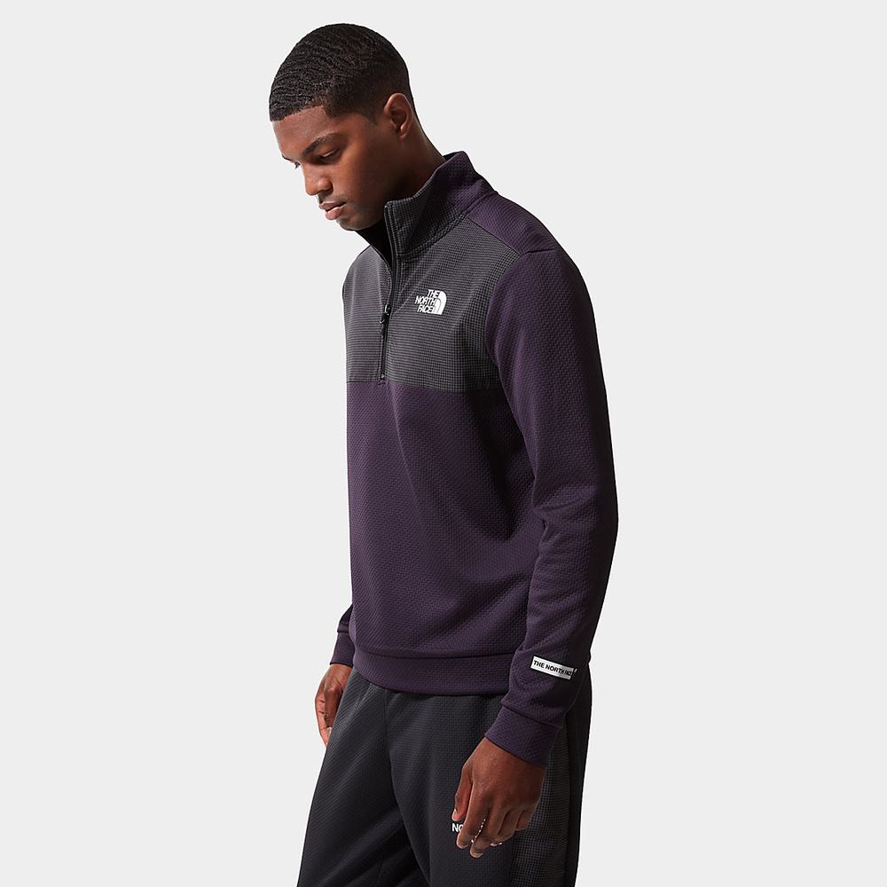 Mikiny The North Face Mountain Athletics Quarter-Zip Fleece Panske Tmavo Nachový | GPV-743160