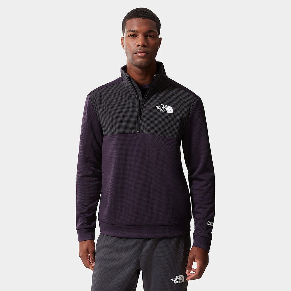 Mikiny The North Face Mountain Athletics Quarter-Zip Fleece Panske Tmavo Nachový | GPV-743160