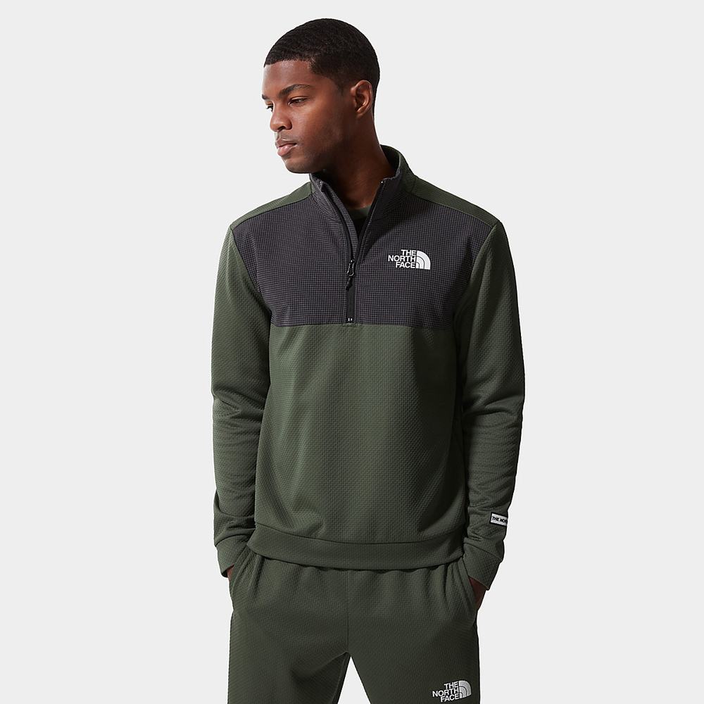 Mikiny The North Face Mountain Athletics Quarter-Zip Fleece Panske Olivovo Zelená Zelene | JEX-760415