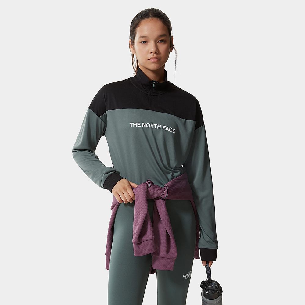 Mikiny The North Face Mountain Athletics 1/4 Zip Top Damske Zelene | TRY-680529