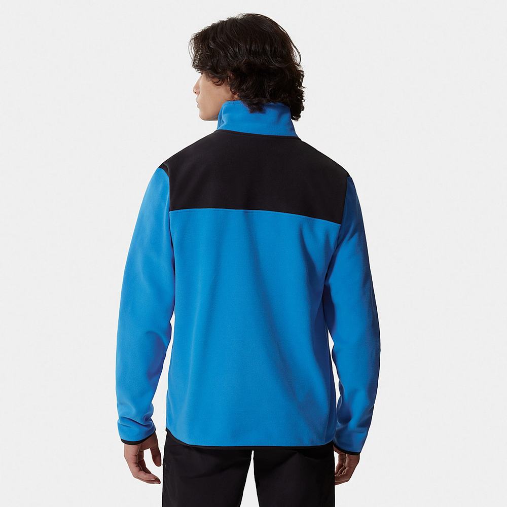 Mikiny The North Face TKA Glacier Snap-Neck Fleece Panske Modre Čierne | IGV-268450