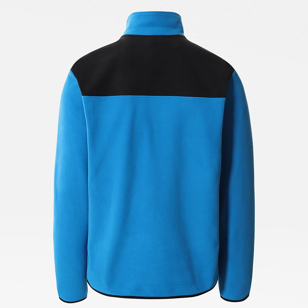 Mikiny The North Face TKA Glacier Snap-Neck Fleece Panske Modre Čierne | IGV-268450