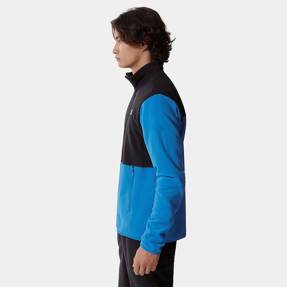 Mikiny The North Face Tka Glacier Fleece Panske Modre Čierne | QPV-849371