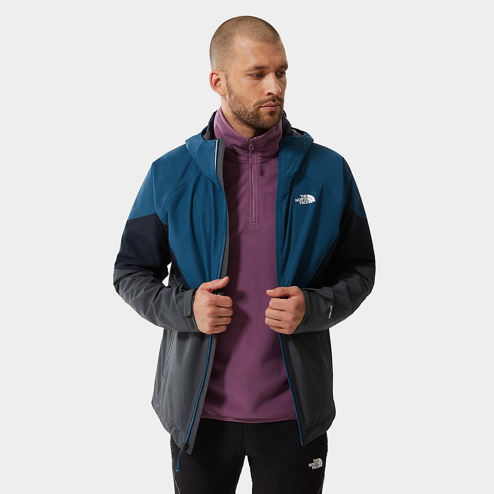 Nepremokavé Bundy The North Face LIGHTNING Panske Siva Modre Námornícka Modrá | RPQ-183594