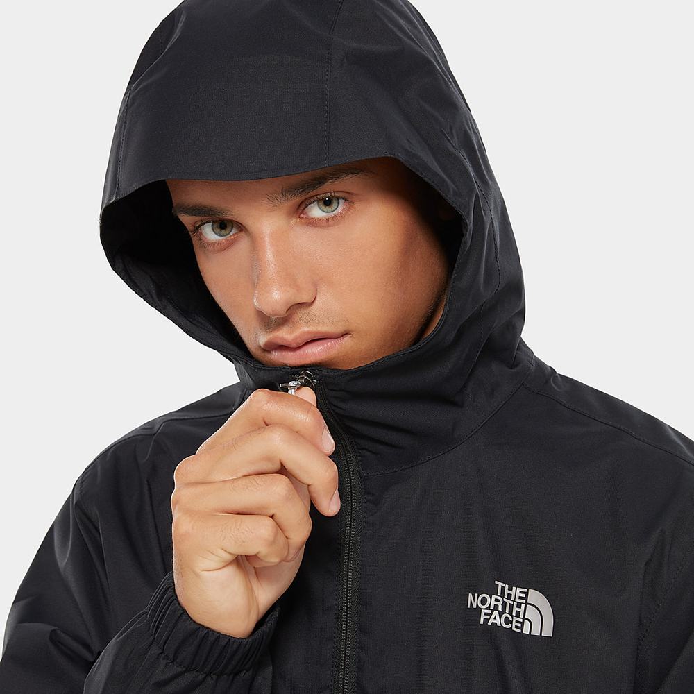 Nepremokavé Bundy The North Face Quest S Kapucňou Panske Čierne | GVZ-017285