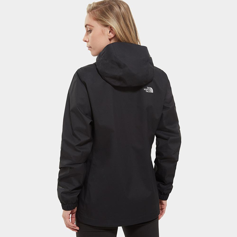 Nepremokavé Bundy The North Face Quest S Kapucňou Damske Čierne Siva | ZKQ-402517