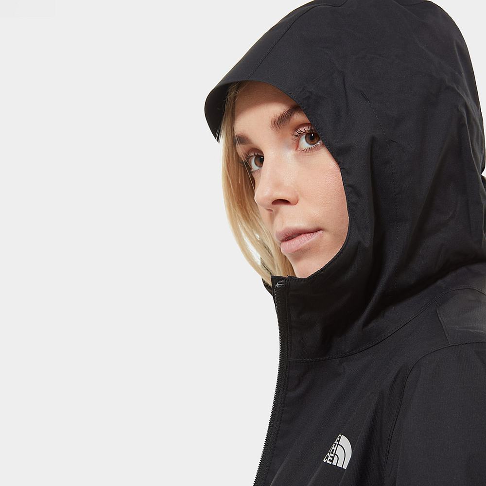 Nepremokavé Bundy The North Face Quest S Kapucňou Damske Čierne Siva | ZKQ-402517