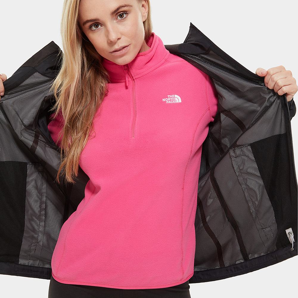 Nepremokavé Bundy The North Face Quest S Kapucňou Damske Čierne Siva | ZKQ-402517