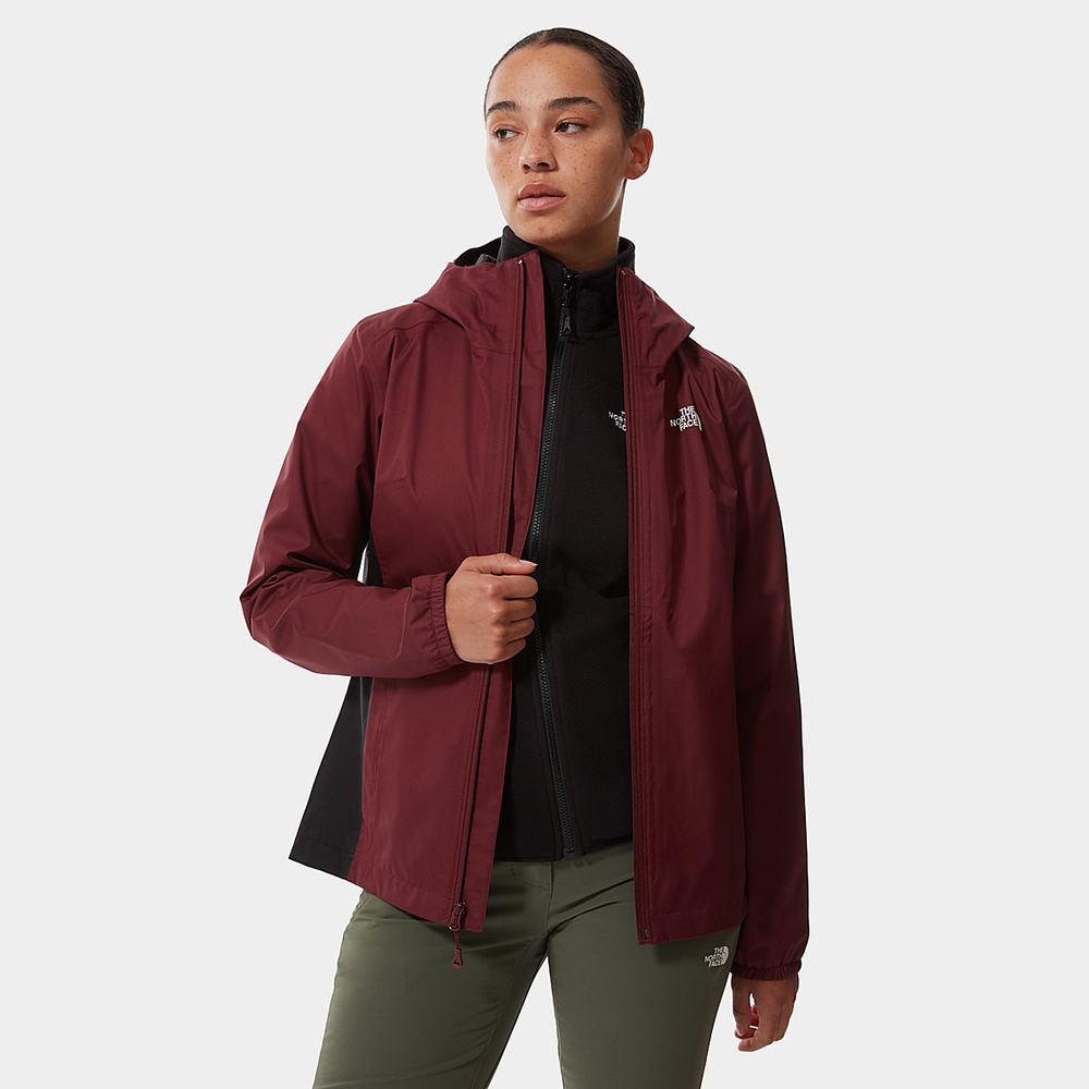 Nepremokavé Bundy The North Face Quest Zip-In Damske Červené Čierne | XNB-932574