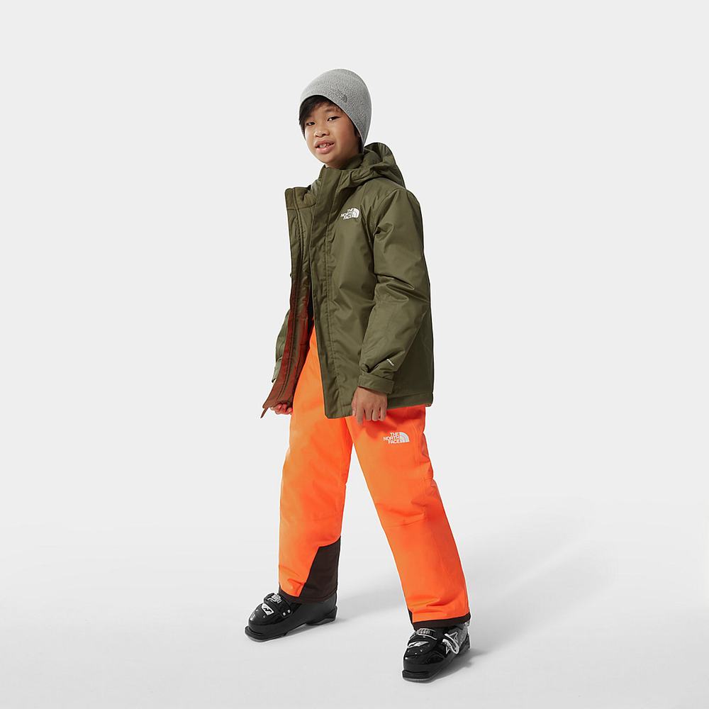 Nepremokavé Bundy The North Face Snow Quest Zip-In Chlapcenske Olivovo Zelená Zelene | NSX-193074