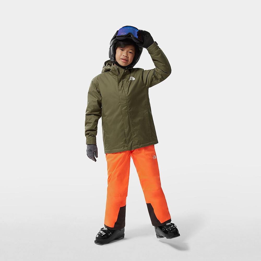 Nepremokavé Bundy The North Face Snow Quest Zip-In Chlapcenske Olivovo Zelená Zelene | NSX-193074
