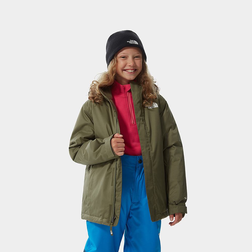 Nepremokavé Bundy The North Face Snow Quest Zip-In Chlapcenske Olivovo Zelená Zelene | NSX-193074