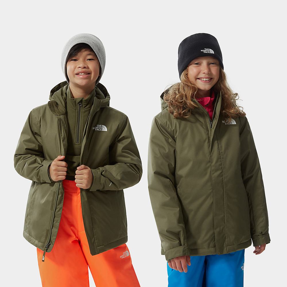 Nepremokavé Bundy The North Face Snow Quest Zip-In Chlapcenske Olivovo Zelená Zelene | NSX-193074