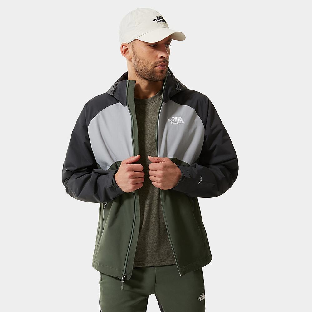Nepremokavé Bundy The North Face Stratos S Kapucňou Panske Siva | DXI-865391