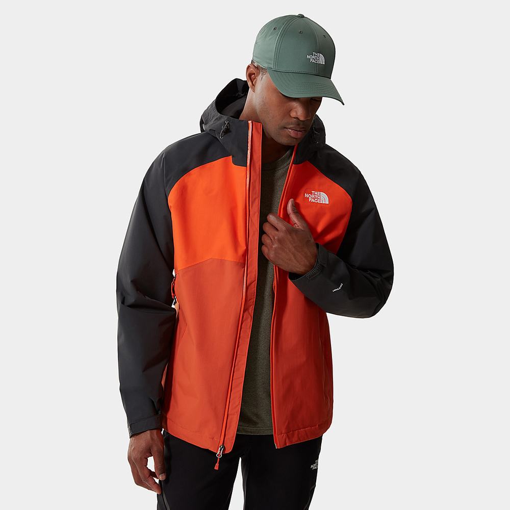 Nepremokavé Bundy The North Face Stratos S Kapucňou Panske Červené Oranžové Siva | GKO-546902