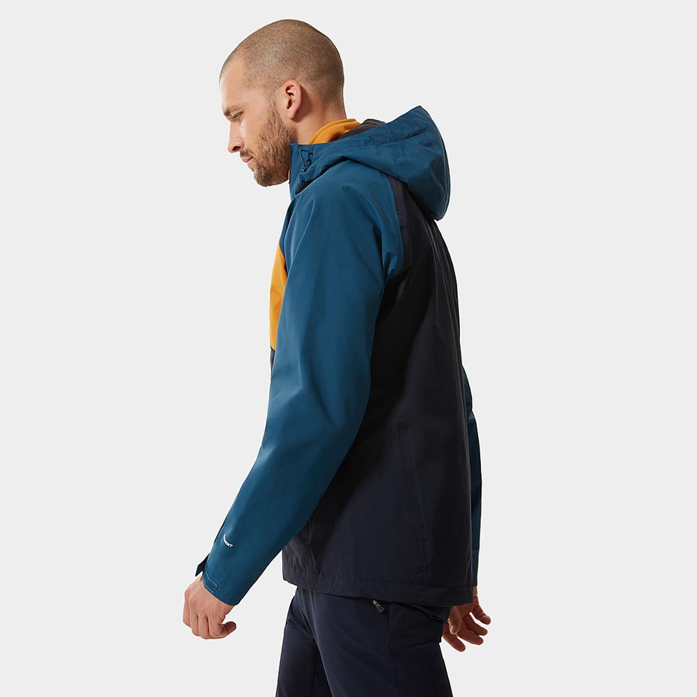 Nepremokavé Bundy The North Face Stratos S Kapucňou Panske Námornícka Modrá Žlté Modre | GQM-283695