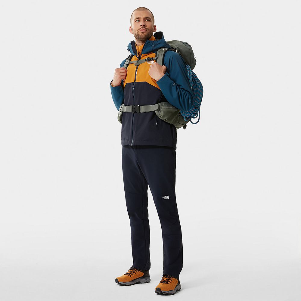 Nepremokavé Bundy The North Face Stratos S Kapucňou Panske Námornícka Modrá Žlté Modre | GQM-283695