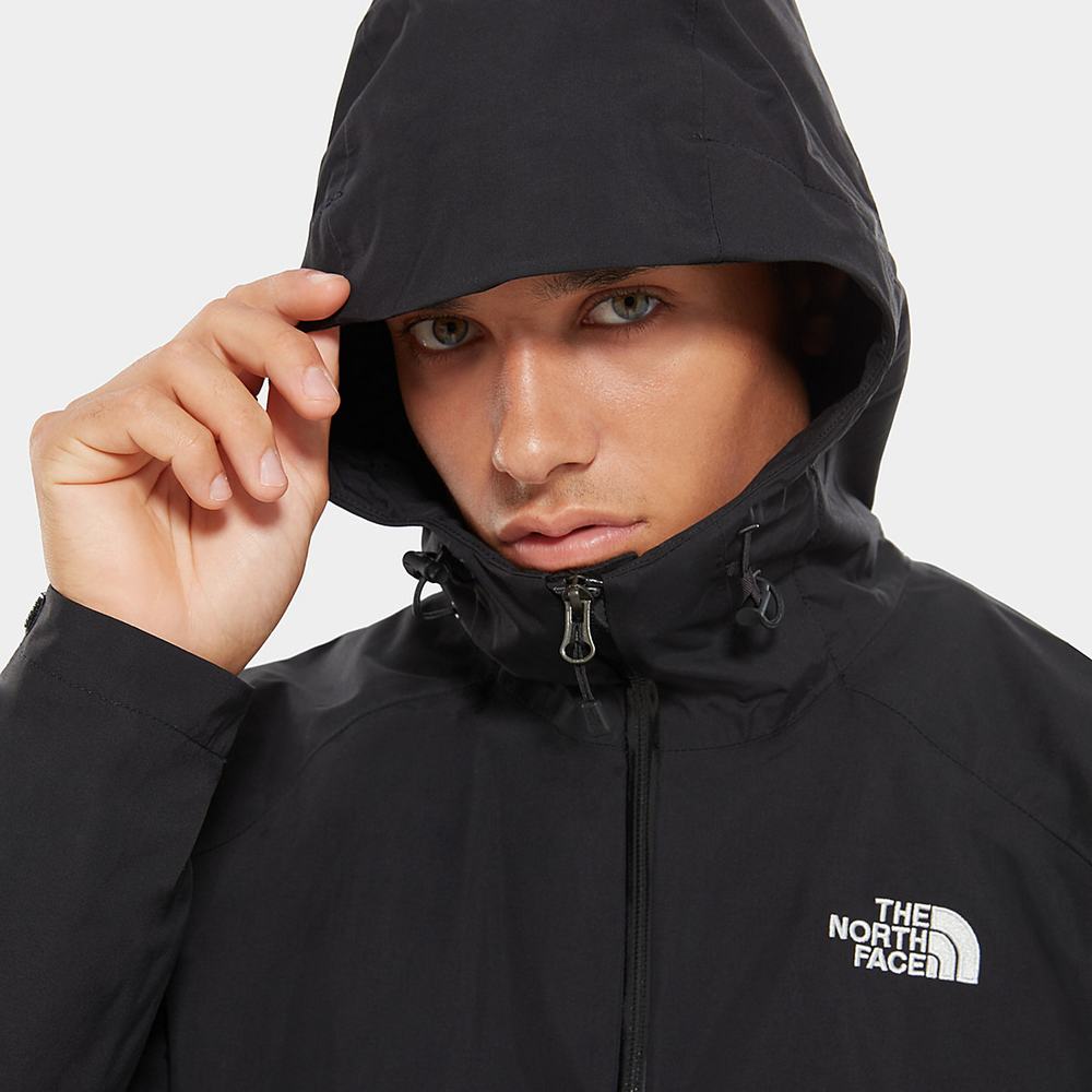 Nepremokavé Bundy The North Face Stratos S Kapucňou Panske Čierne | ROH-849156