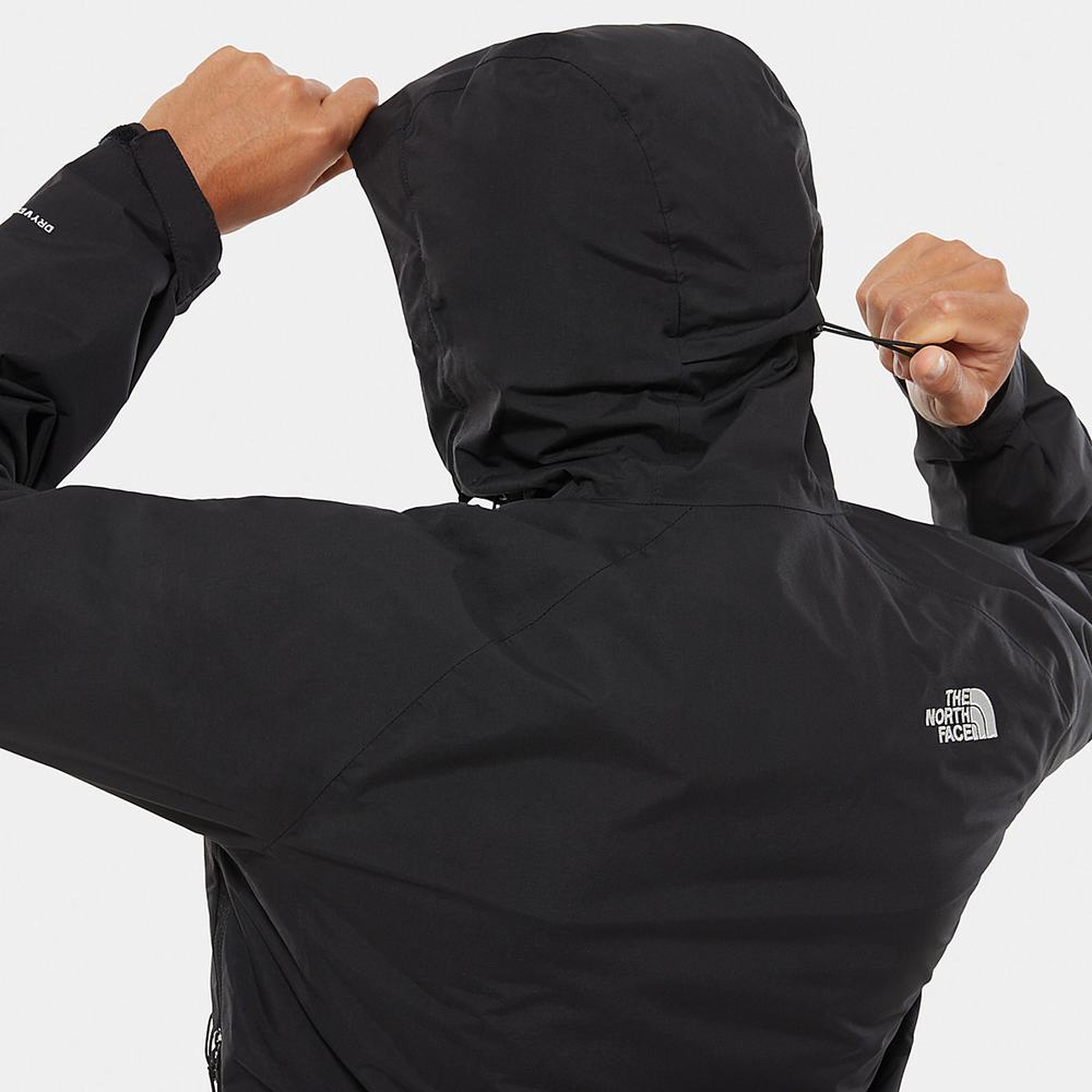 Nepremokavé Bundy The North Face Stratos S Kapucňou Panske Čierne | ROH-849156
