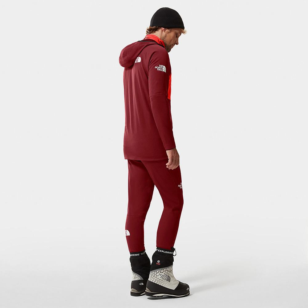 Nohavice The North Face AMK L2 FUTUREFLEECE Panske Červené | VMQ-364790