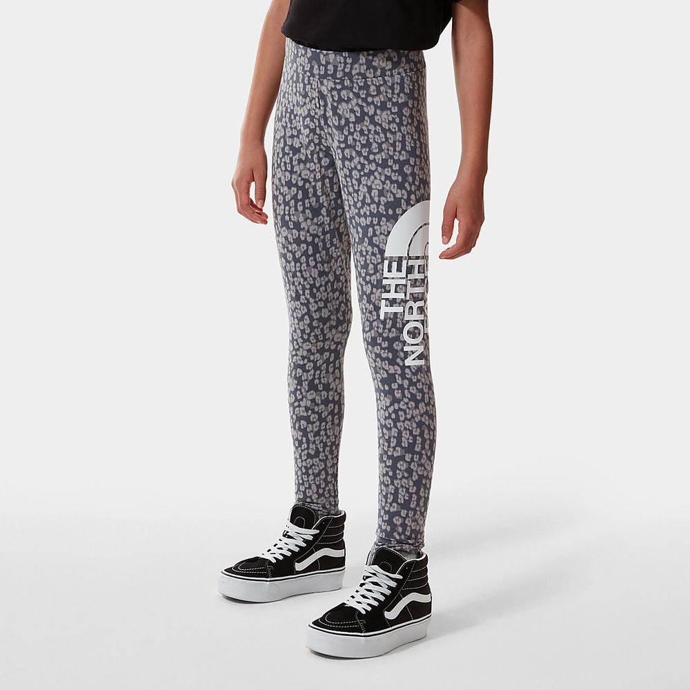 Nohavice The North Face Big Logo Dievcenske Siva Leopardie | IGV-917520