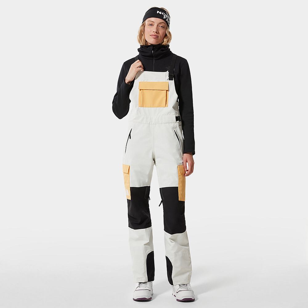 Nohavice The North Face DRAGLINE BIB Damske Biele Čierne | SNL-193857