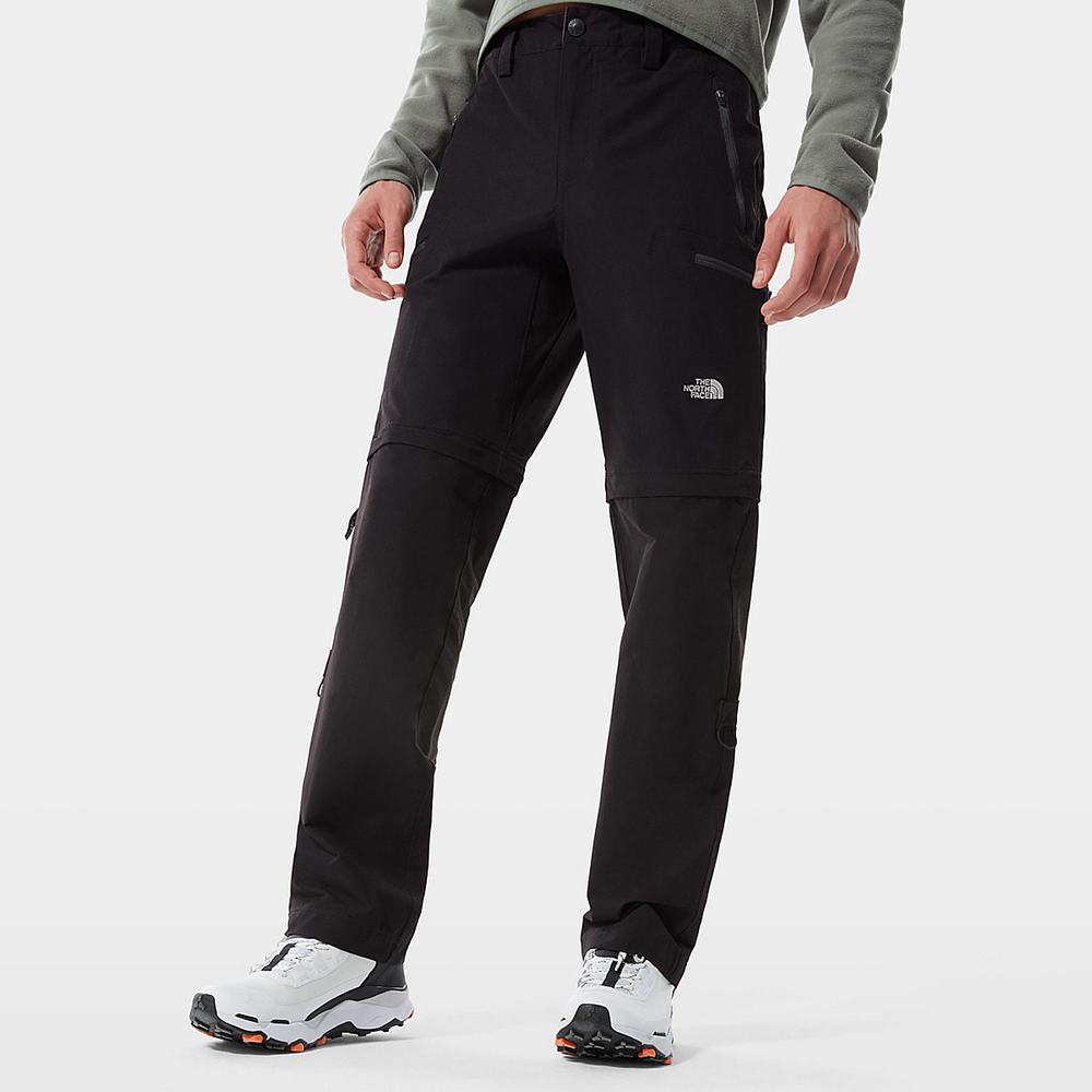 Nohavice The North Face Exploration Convertible Panske Čierne | SZP-854312