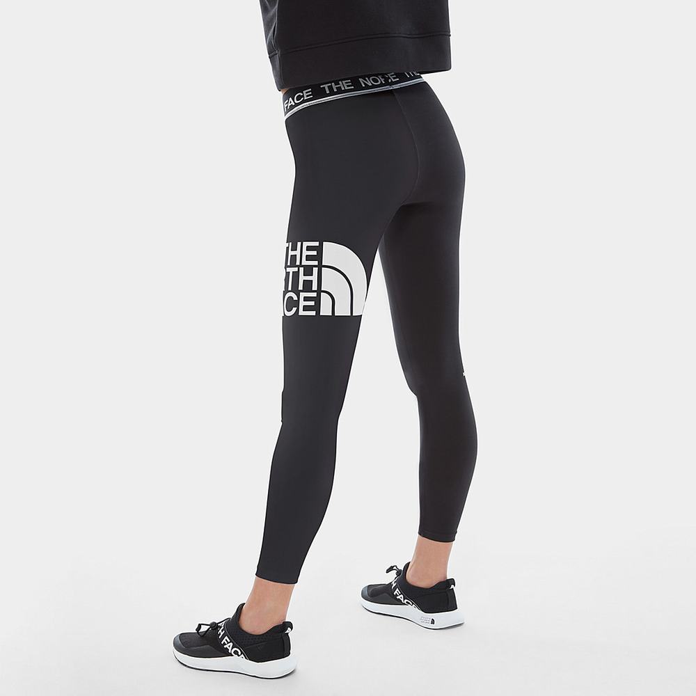 Nohavice The North Face Flex Stredne Rise Damske Čierne Biele | QWI-295430